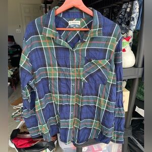 Magellan outdoors classic fit button up long sleeve multicolor plaid shirt 1X